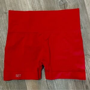 Set Active Red Bike Shorts Size Medium